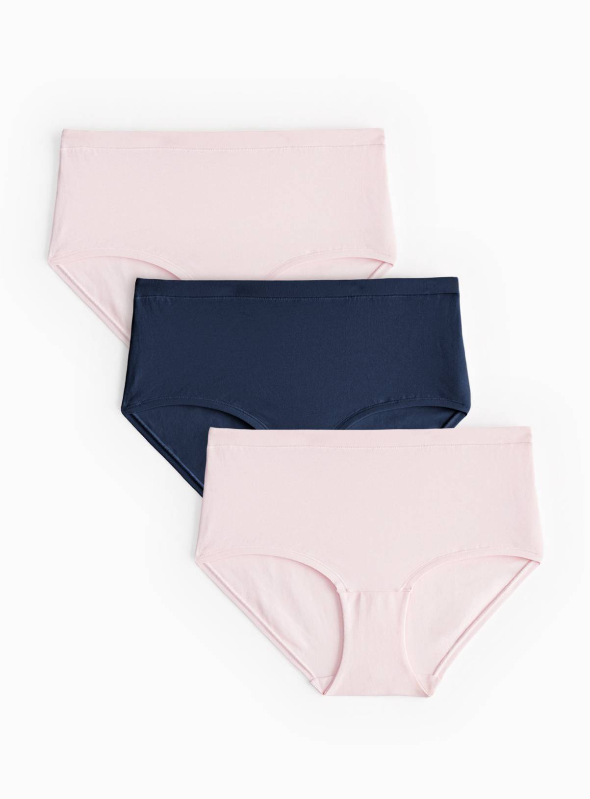 Cottonform™ Pink & Navy Midi Briefs 3 Pack 12 - Image 1